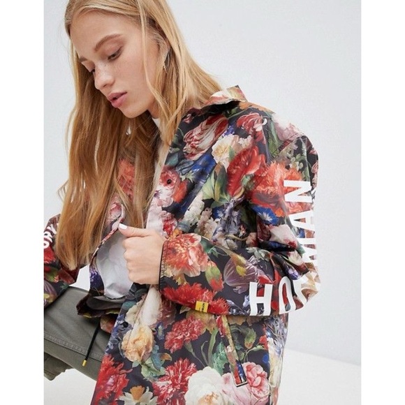 Herschel x Hoffman California Voyage Coach Floral Jacket Packable Lightweight XL - Picture 1 of 14